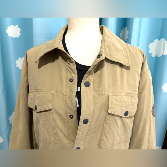 90s Eddie Bauer southwest lined khaki shirt coat. M - Picture 5 of 8